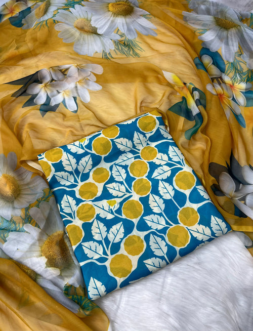 Sunshine Daisy Digital Printed Swiss Lawn