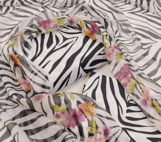 Zebra Digital Printed Swiss Lawn