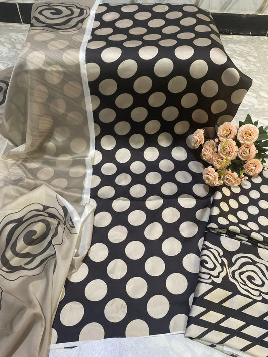 Polka Digital Print Silk