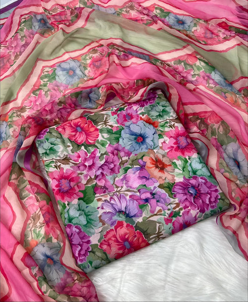 Z Floral Digital Printed Swiss Lawn