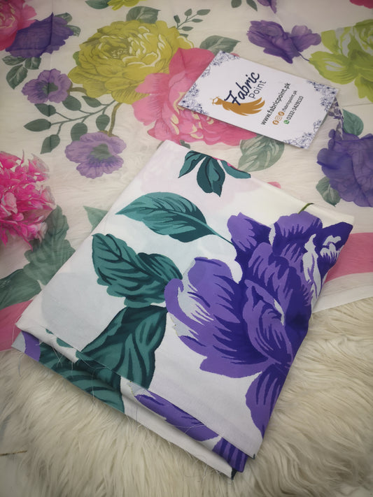 Multi Color Gulab Digital Printed Swiss Lawn