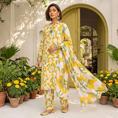 Peanut Digital Printed Swiss Lawn